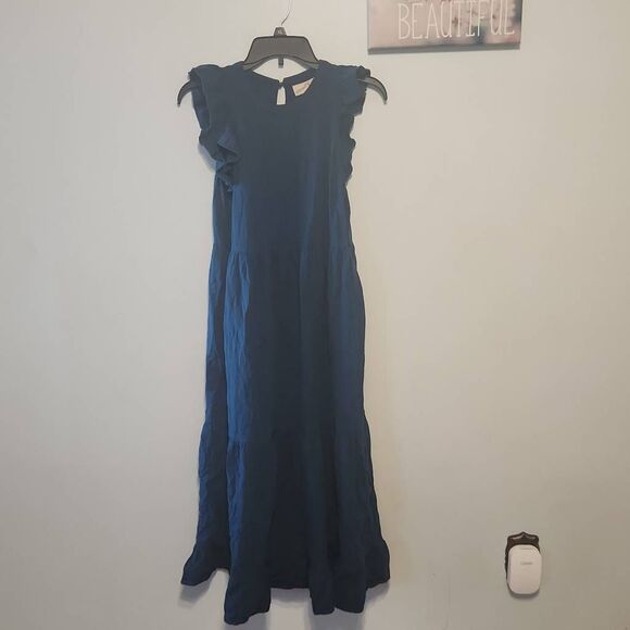 💚 Universal Thread size  S Hunter Green Ruffle Tier Maxi Dress - Picture 1 of 5